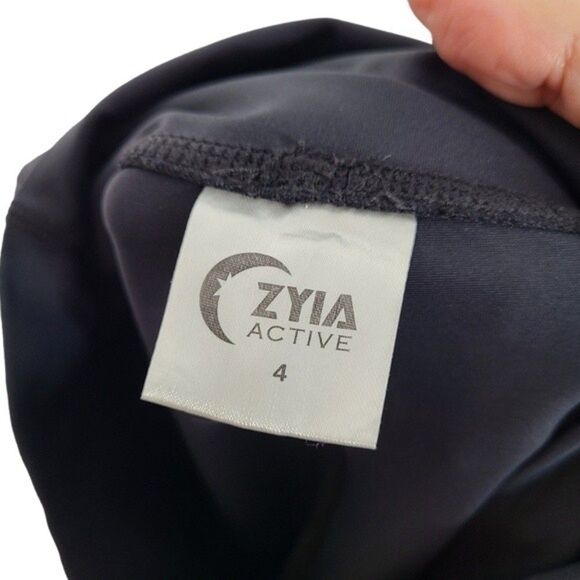 ZYIA Pants Womens 4 Black Light n Luxe Mesh Hi Rise Capri Leggings Active - Picture 9 of 11